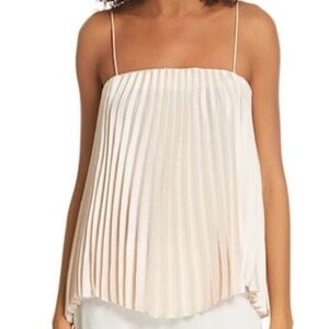 Vince Cream Pleated Camisole Top